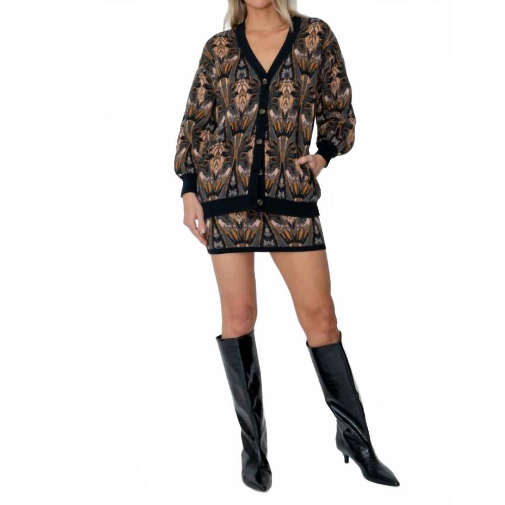 NEW WEST OF jocelyn sweater cardigan in devon print